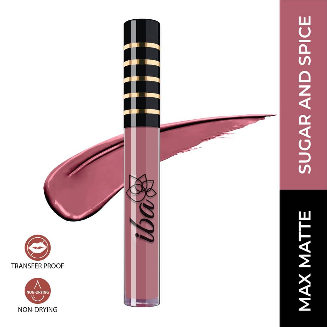Iba Maxx Matte Liquid Lipstick Burgundy Blush, 2.6 ml , Transfer Proof , Non Drying (Pack of 1)