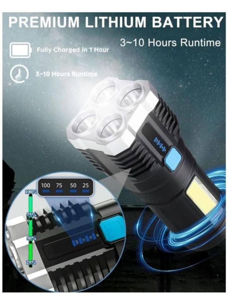     			Kadio - 4W Rechargeable Flashlight Torch ( Pack of 1 )