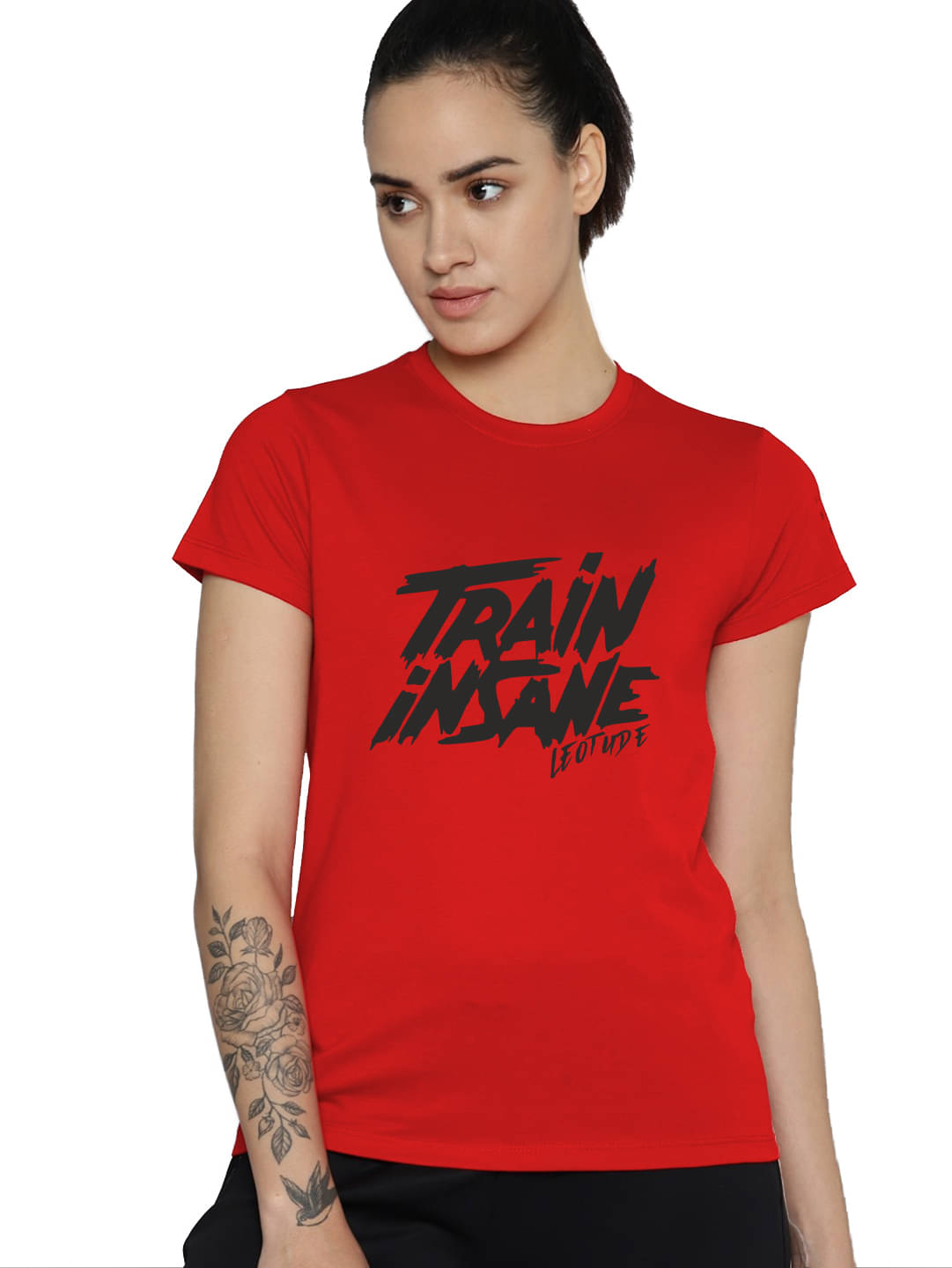 Leotude Women Cotton Blend Printed Oversized Fit Round Neck T-Shirt ( Red ) Leotude Women Cotton Blend Printed Oversized Fit Round Neck T-Shirt ( Red )