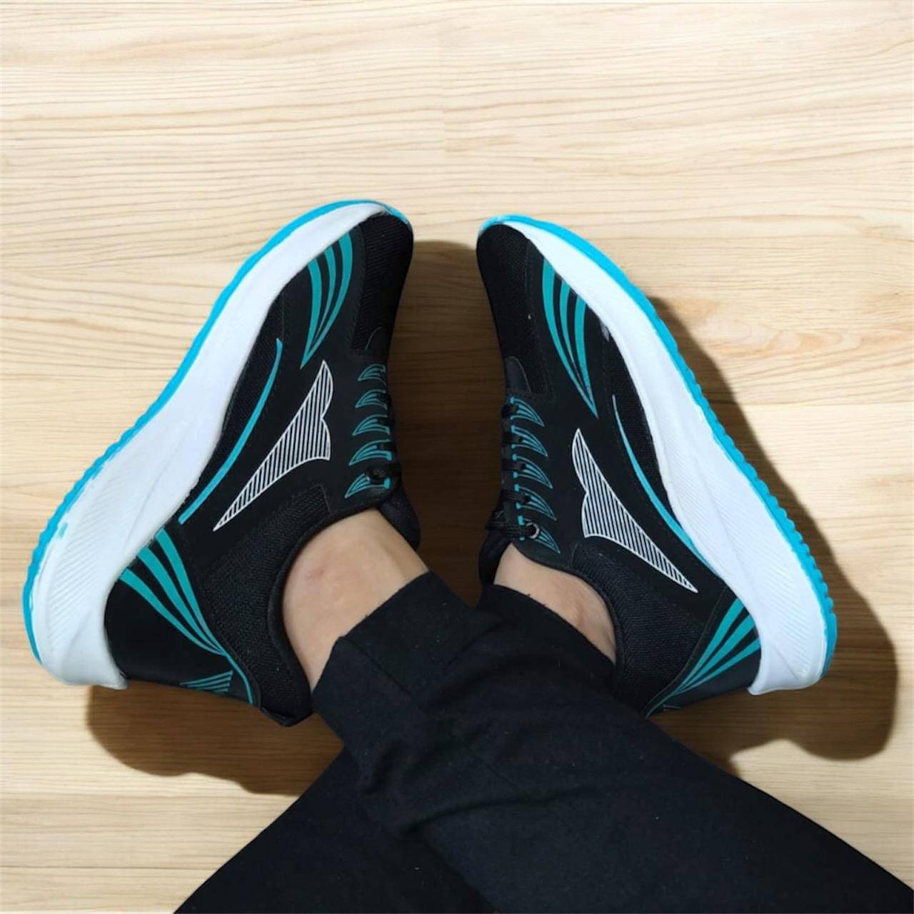     			NUREX TRENDING SPORTS SHOES FOR MEN Black Men's Outdoor Shoes