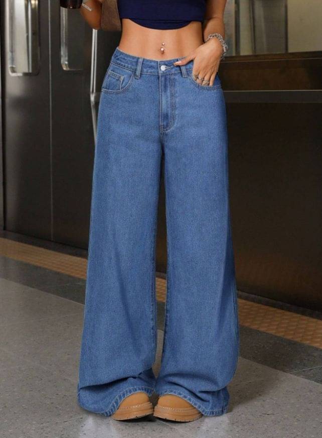     			Niffer Fashion - Blue Denim Wide Leg Women's Jeans ( Pack of 1 )