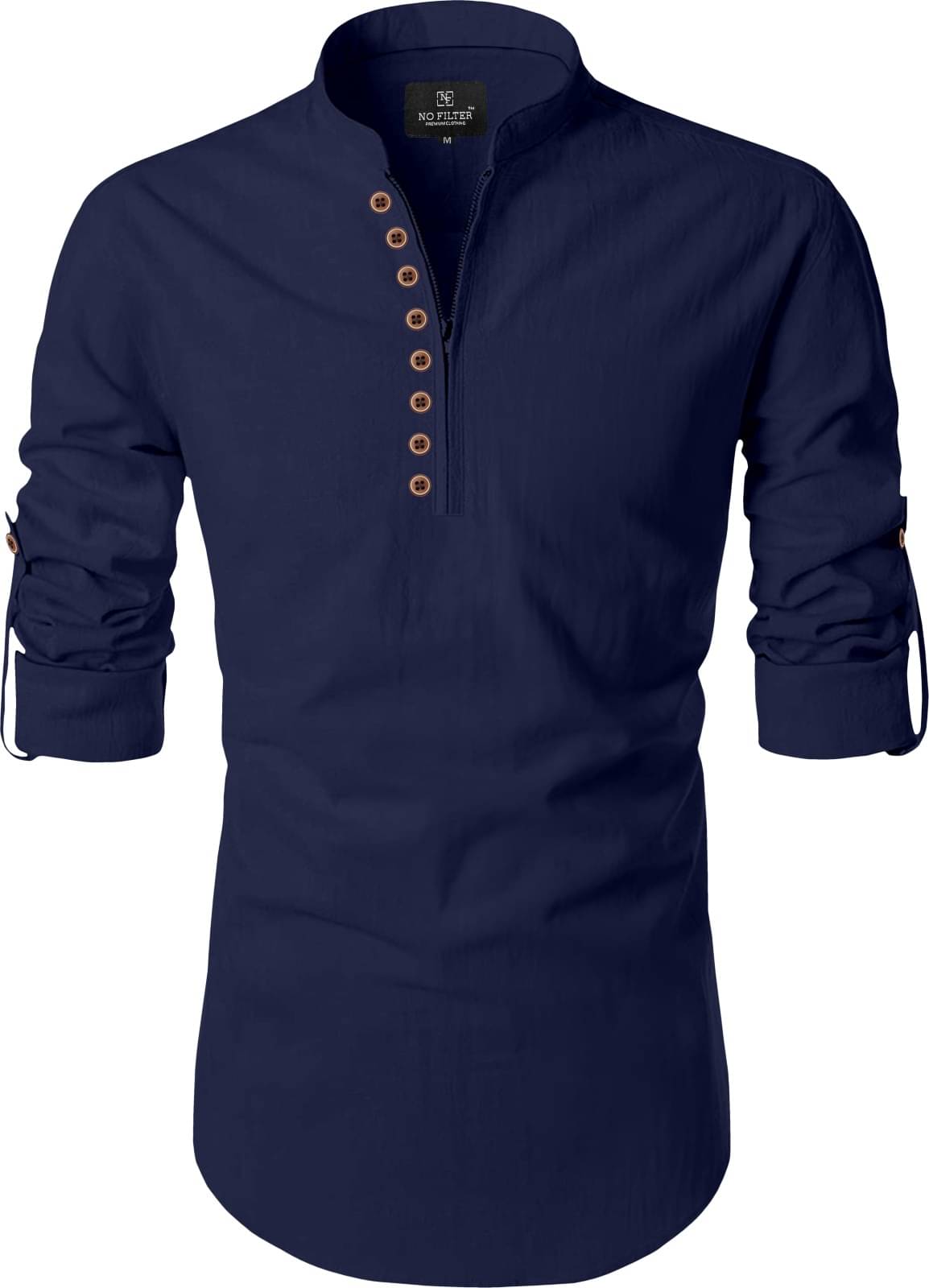     			Nofilter Blue Cotton Blend Men's Regular Kurta ( Pack of 1 )