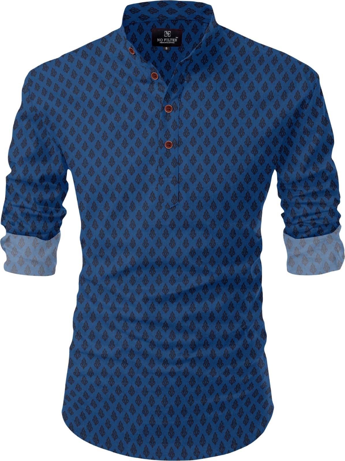     			Nofilter Blue Cotton Blend Men's Regular Kurta ( Pack of 1 )