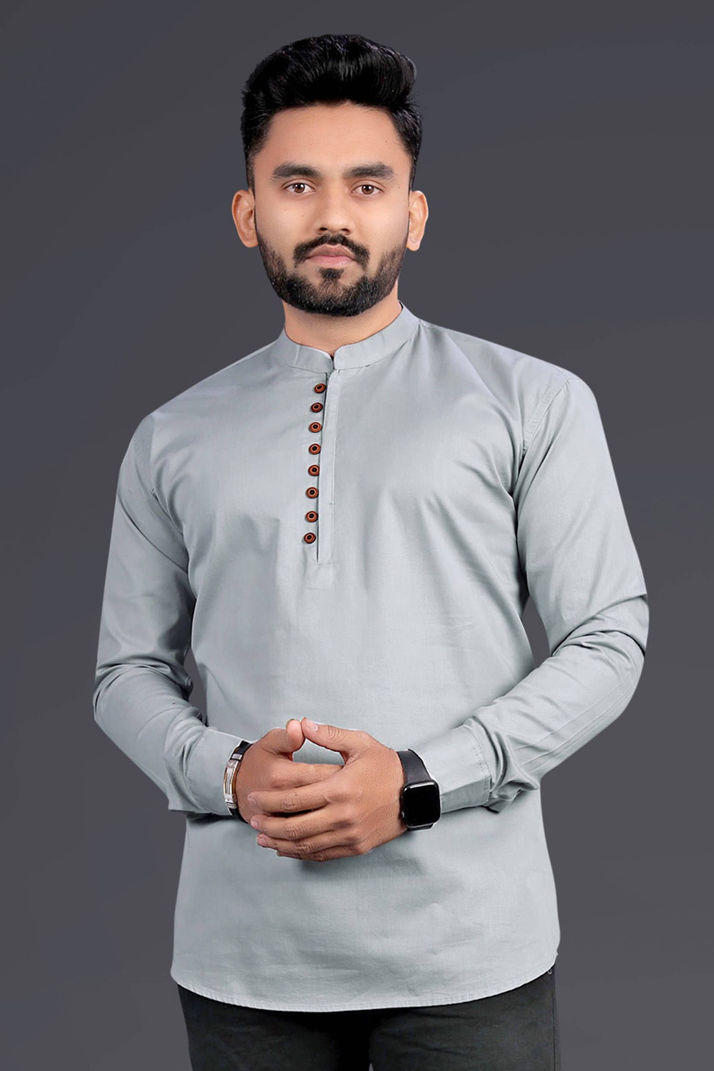 Nofilter Grey Cotton Men's Regular Kurta ( Pack of 1 ) - Kurtas & Kurta Sets | Buy online on ZillyBuy