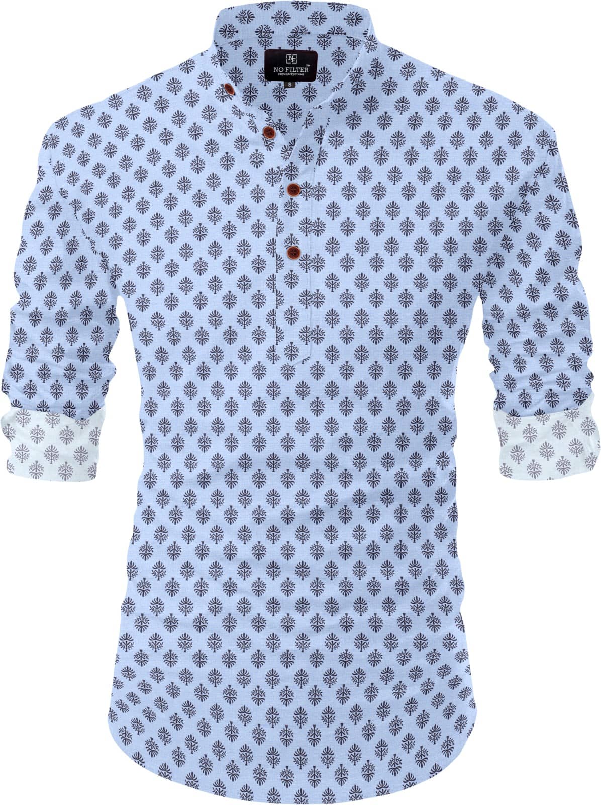 Nofilter Blue Cotton Blend Men's Regular Kurta ( Pack of 1 ) - Kurtas & Kurta Sets | Buy online on ZillyBuy