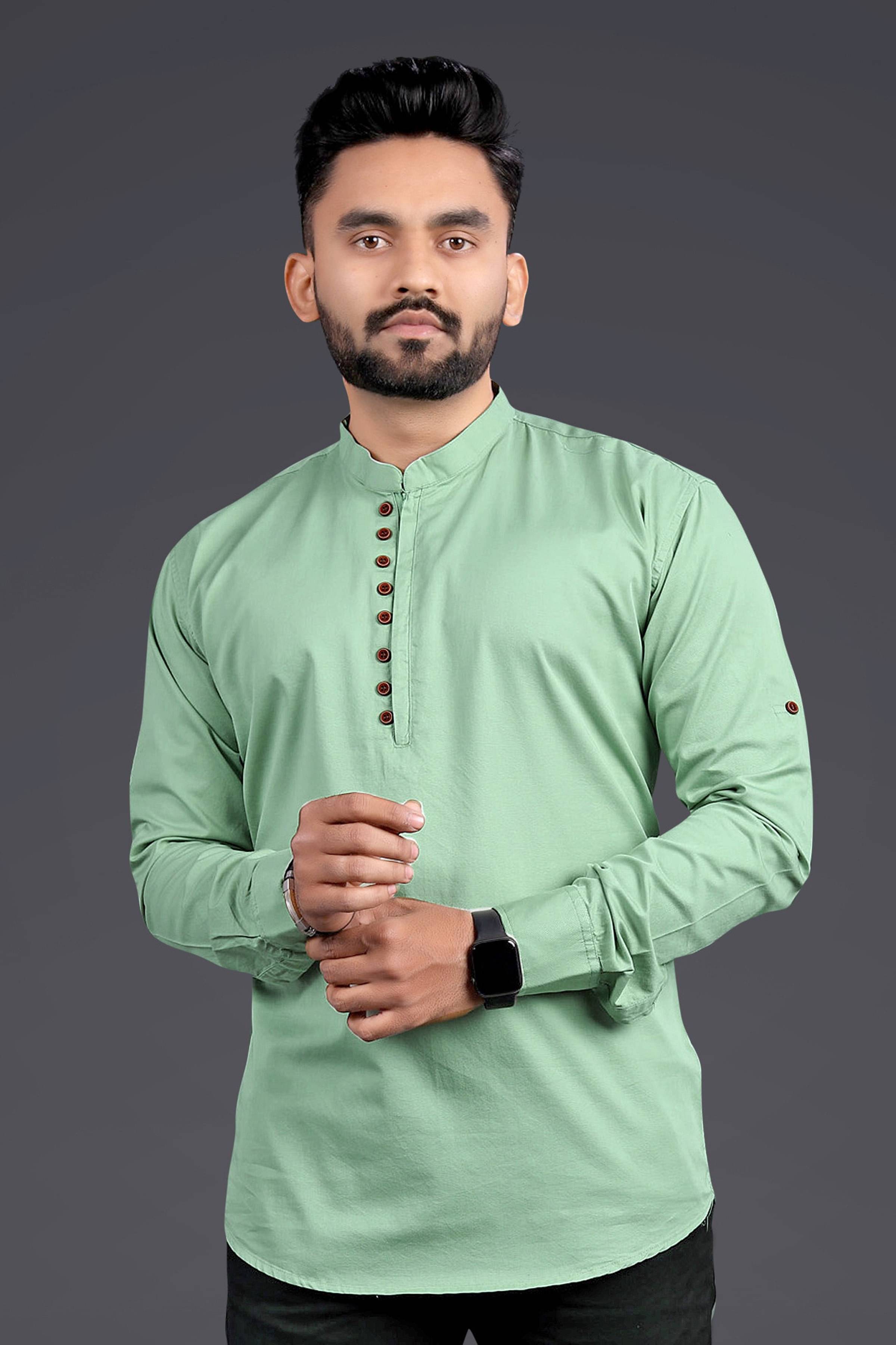     			Nofilter Light Green Cotton Men's Regular Kurta ( Pack of 1 )