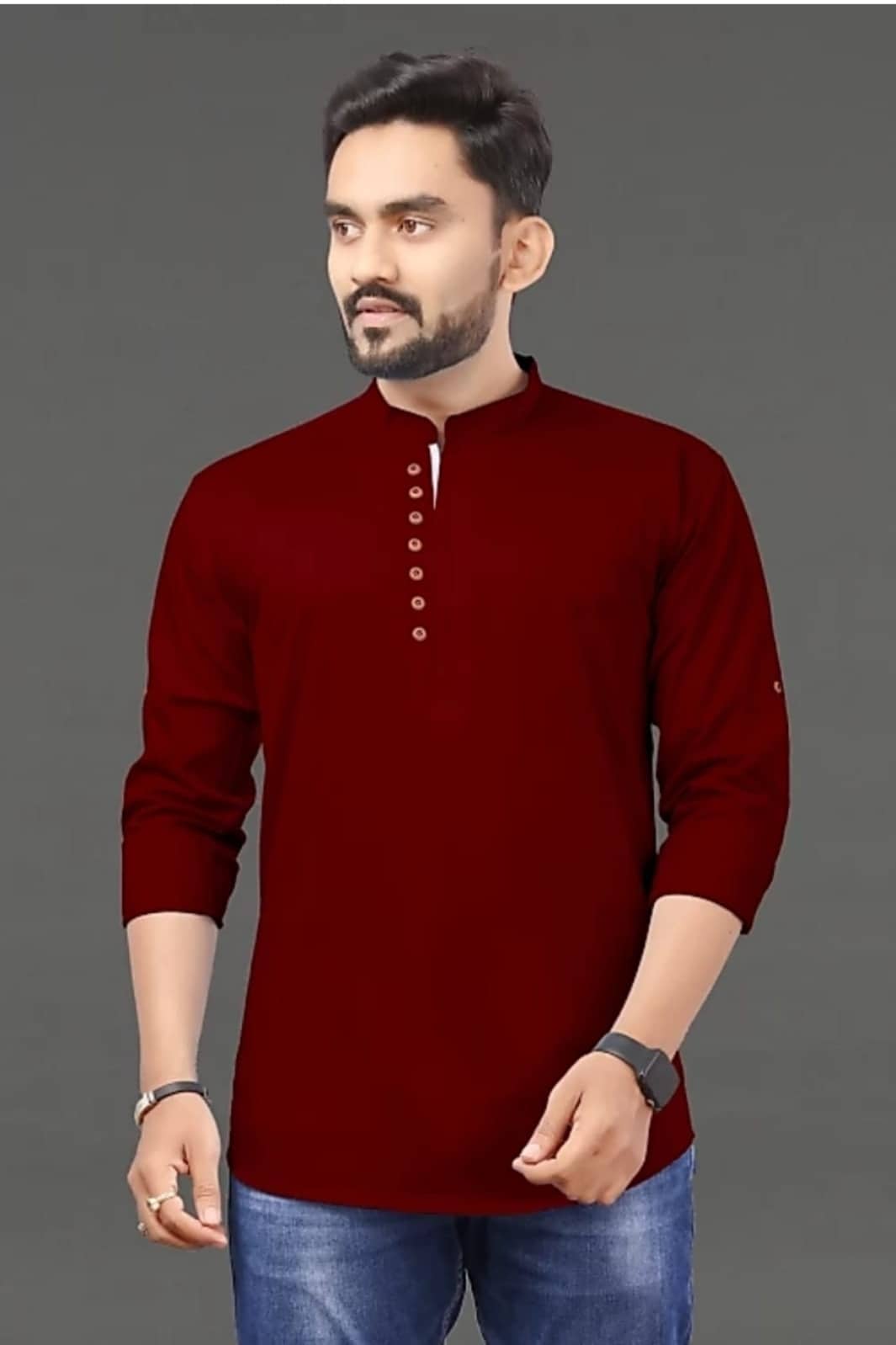 Nofilter Cotton Blend Plain Regular Kurta For Men ( Maroon ) - Kurtas & Kurta Sets | Buy online on ZillyBuy
