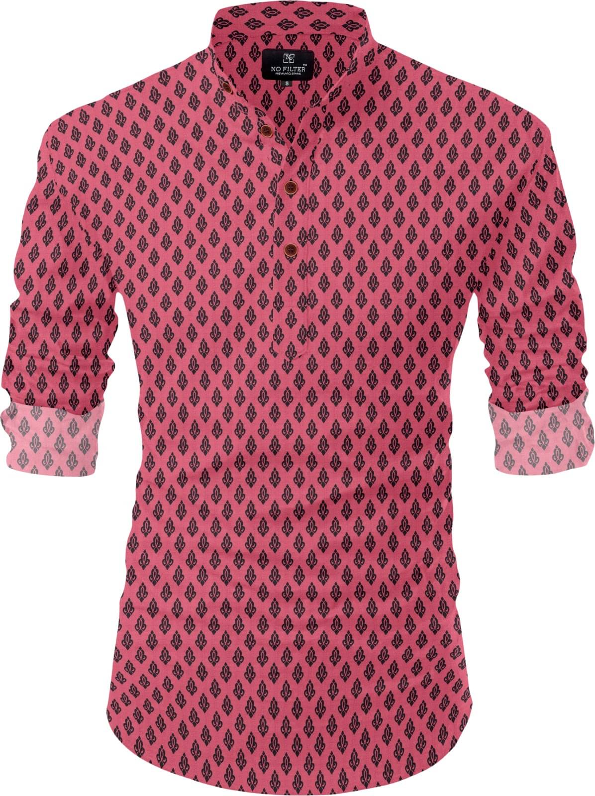     			Nofilter Pink Cotton Blend Men's Regular Kurta ( Pack of 1 )