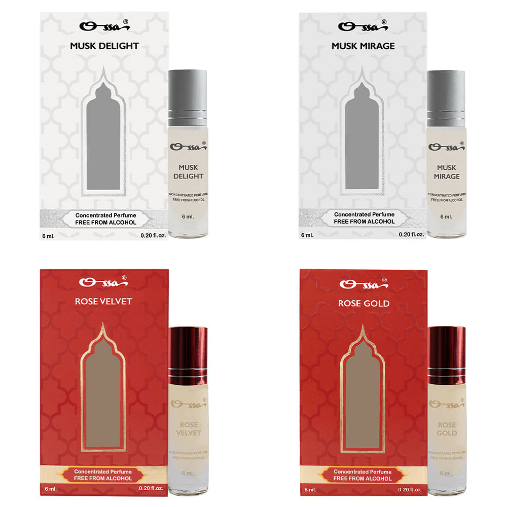     			Ossa Musk Non- Alcoholic 25ml Attar ( Pack of 4 )
