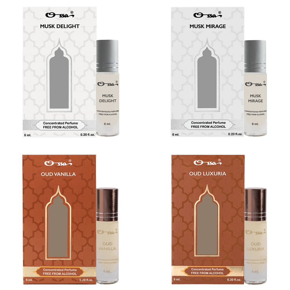     			Ossa Musk Non- Alcoholic 25ml Attar ( Pack of 4 )
