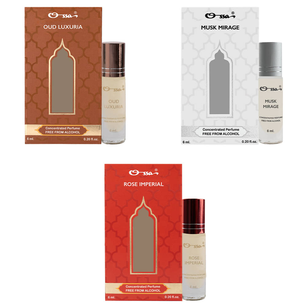     			Ossa Oud Non- Alcoholic Below 50ml Attar ( Pack of 3 )