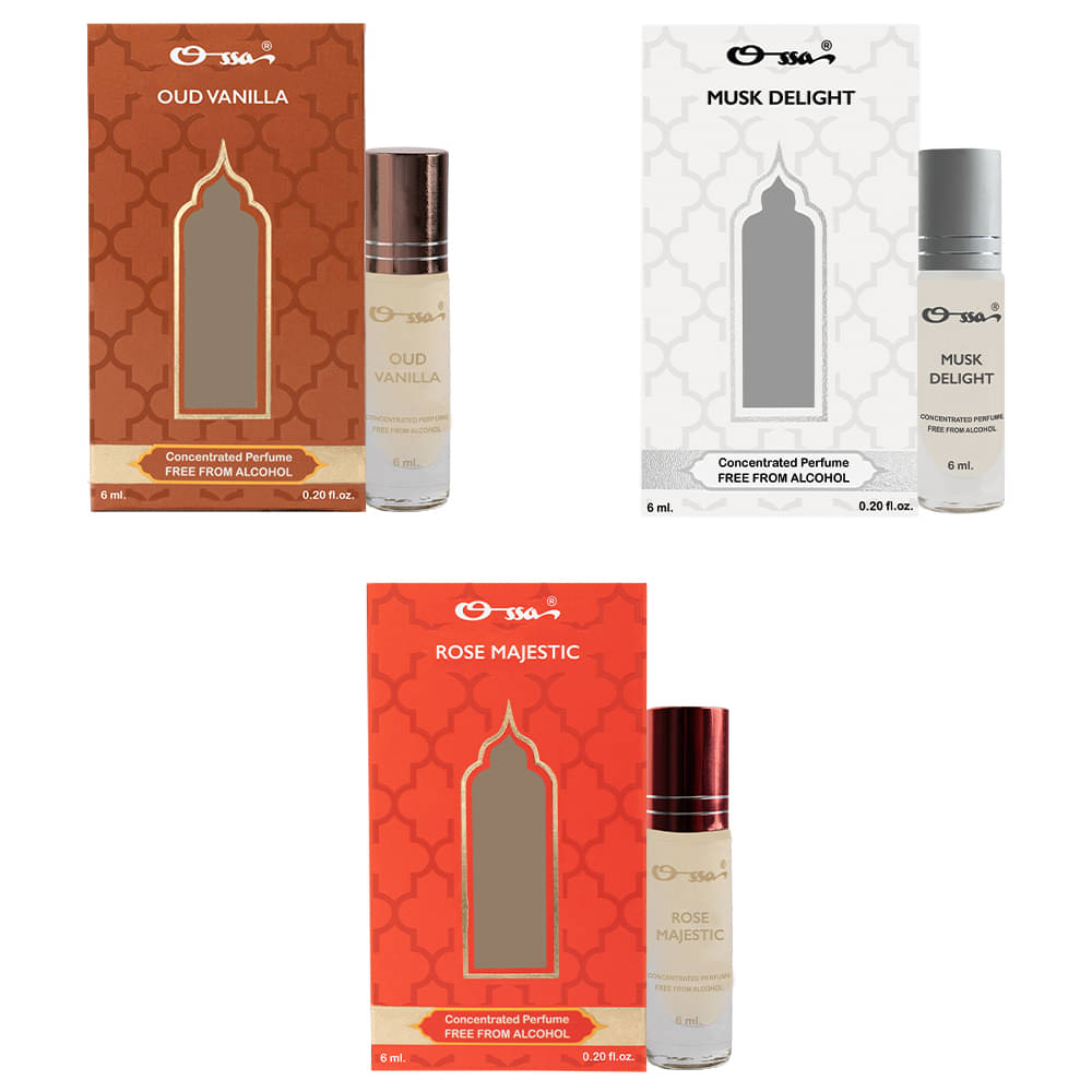     			Ossa Oud Non- Alcoholic Below 50ml Attar ( Pack of 3 )