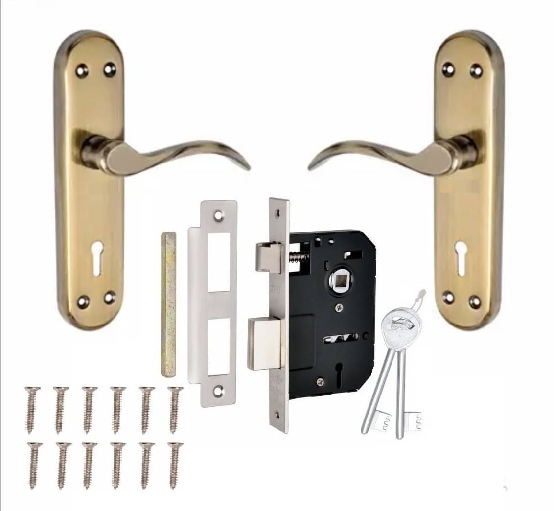ProHard mortice lock set Antique Gold 2Handle ProHard mortice lock set Antique Gold 2Handle