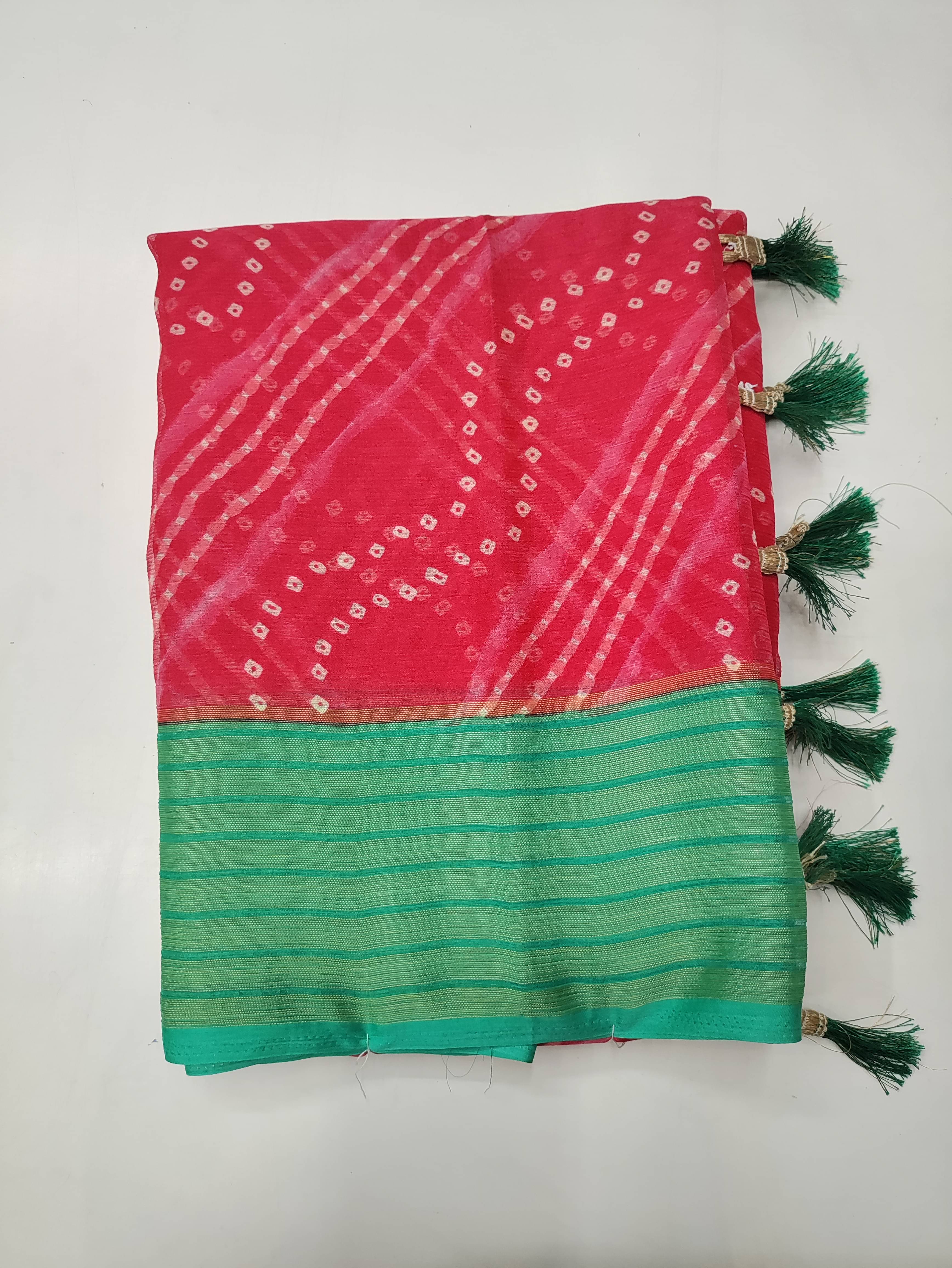     			RekhaManiyar Chiffon Printed Saree With Unstitched Blouse Piece ( Pink )