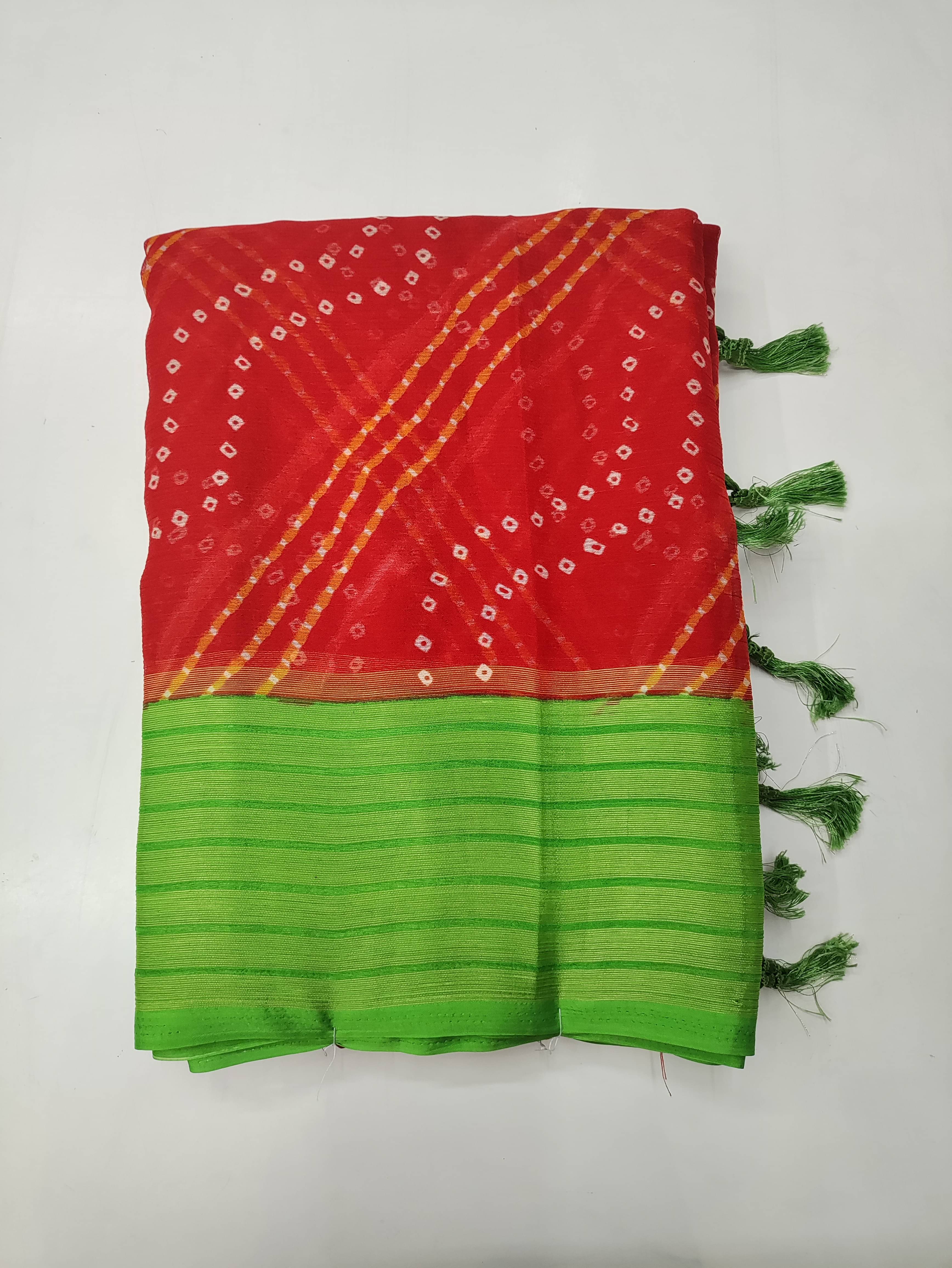     			RekhaManiyar Chiffon Printed Saree With Unstitched Blouse Piece ( Red )