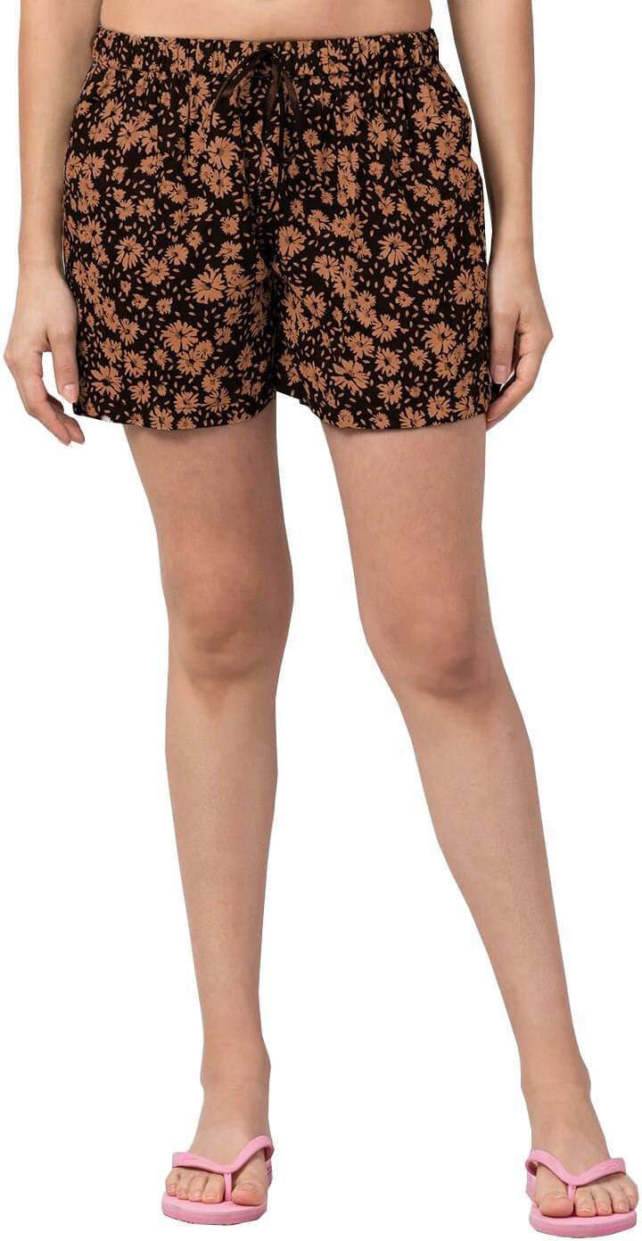     			Reoutlook Cotton Blend Hot Pants - Brown