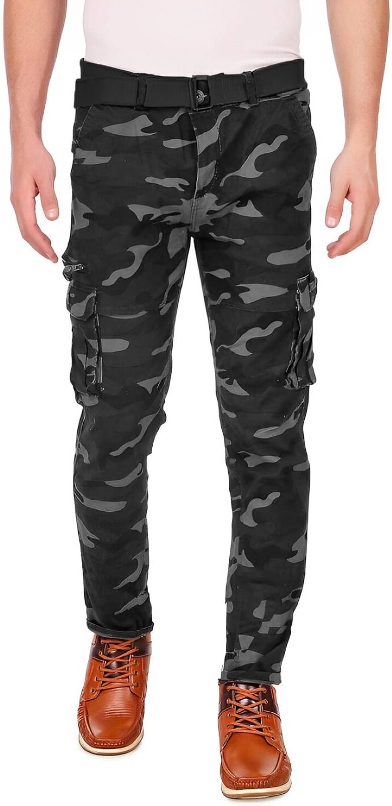     			Reoutlook Regular Flat Men's Cargos - Black ( Pack of 1 )