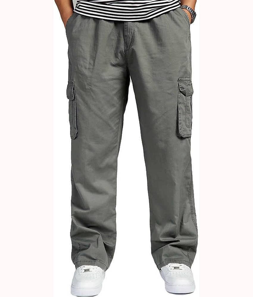 Reoutlook Regular Flat Men's Cargos - Grey ( Pack of 1 ) - Trousers | Buy online on ZillyBuy