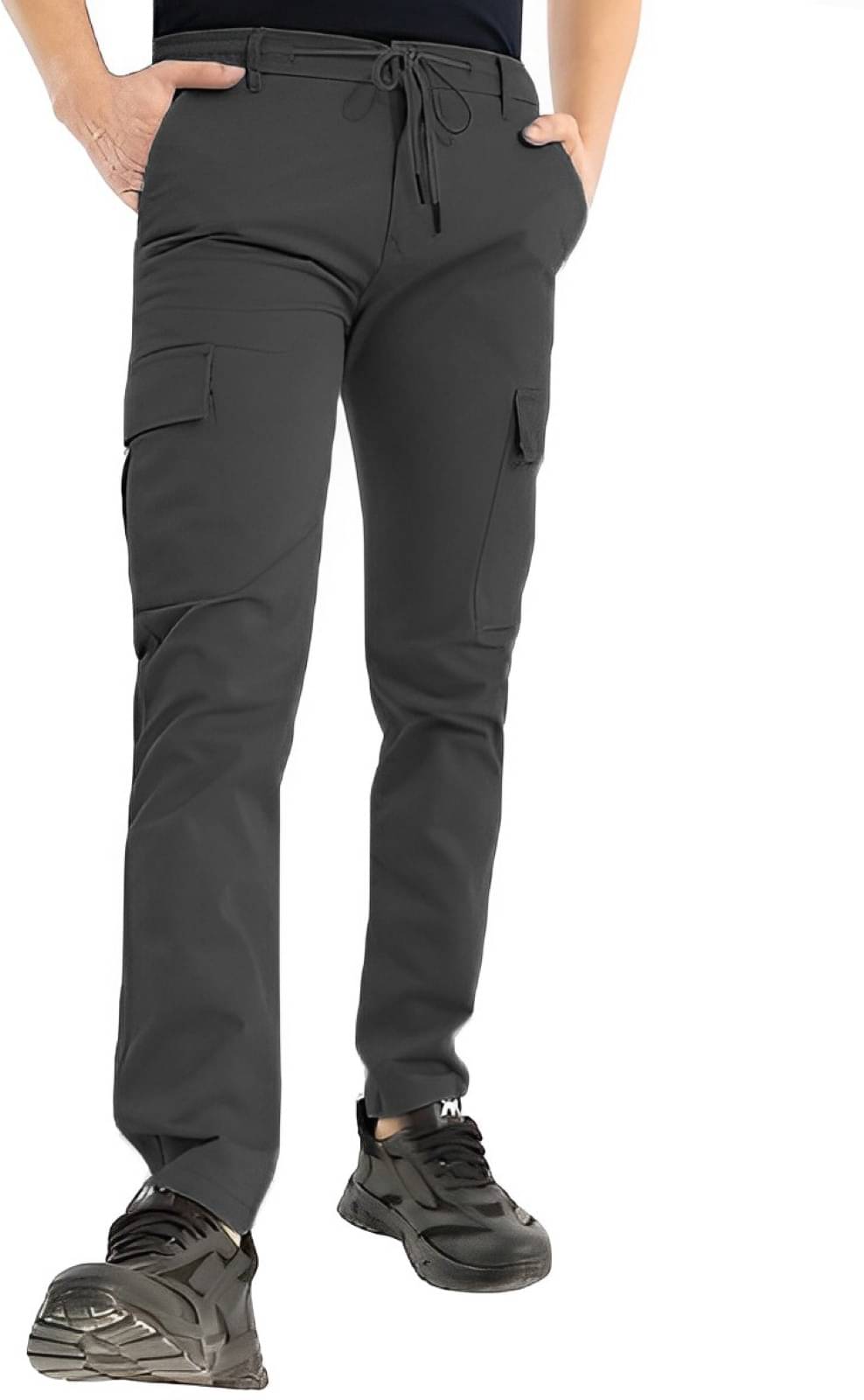     			Reoutlook Regular Flat Men's Cargos - Black ( Pack of 1 )