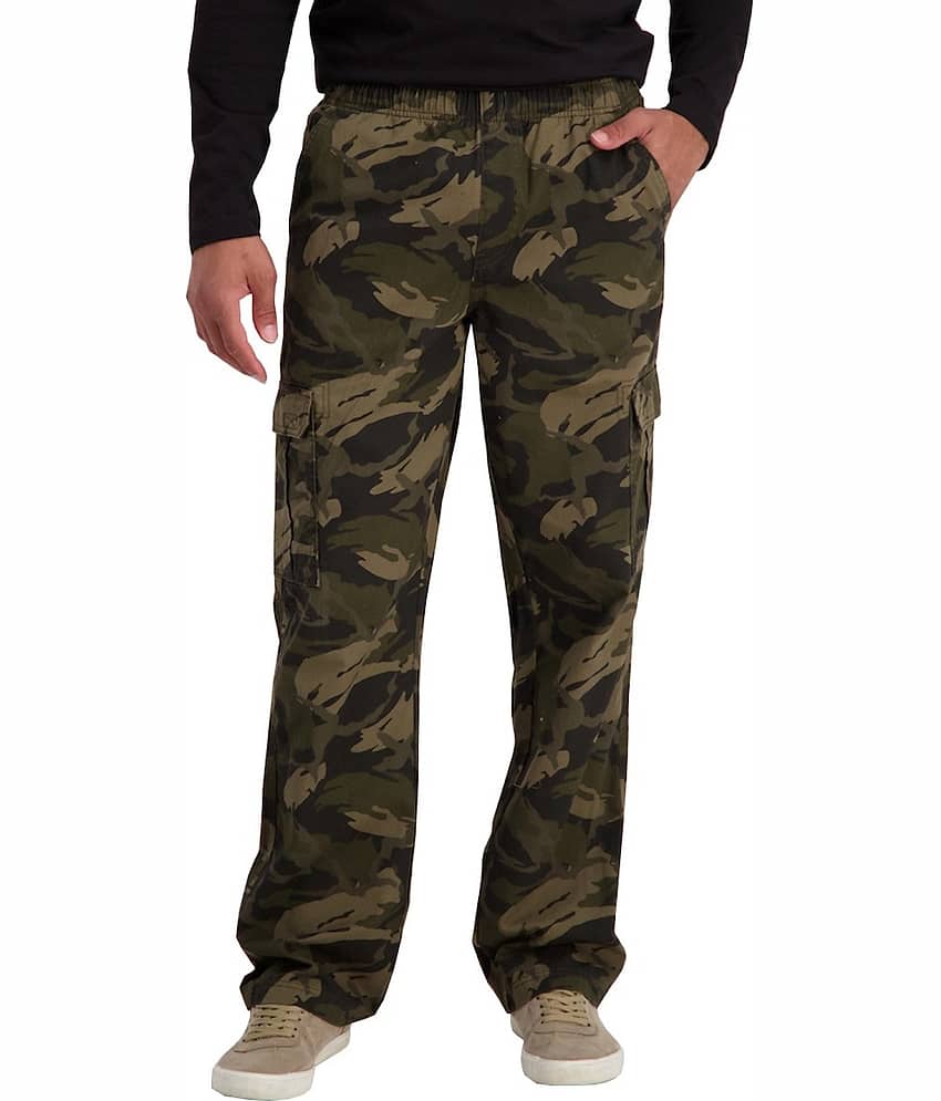 Reoutlook Regular Flat Men's Cargos - Dark Green ( Pack of 1 ) - Trousers | Buy online on ZillyBuy