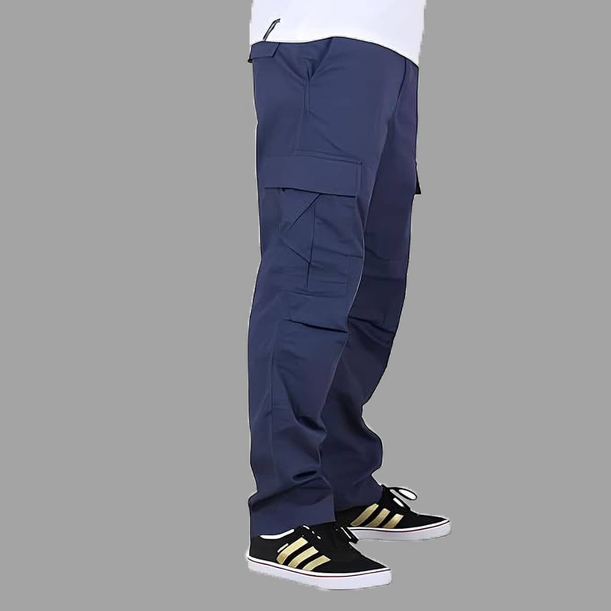 Reoutlook Regular Flat Men's Cargos - Blue ( Pack of 1 ) - Trousers | Buy online on ZillyBuy