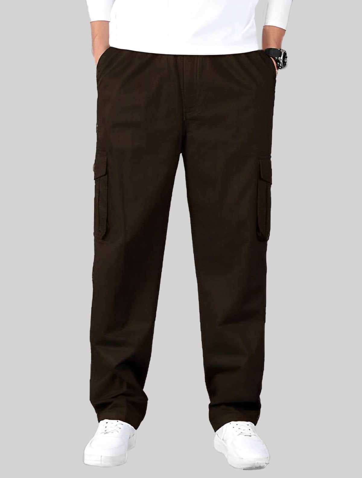 Reoutlook Regular Flat Men's Cargos - Grey ( Pack of 1 ) - Trousers | Buy online on ZillyBuy
