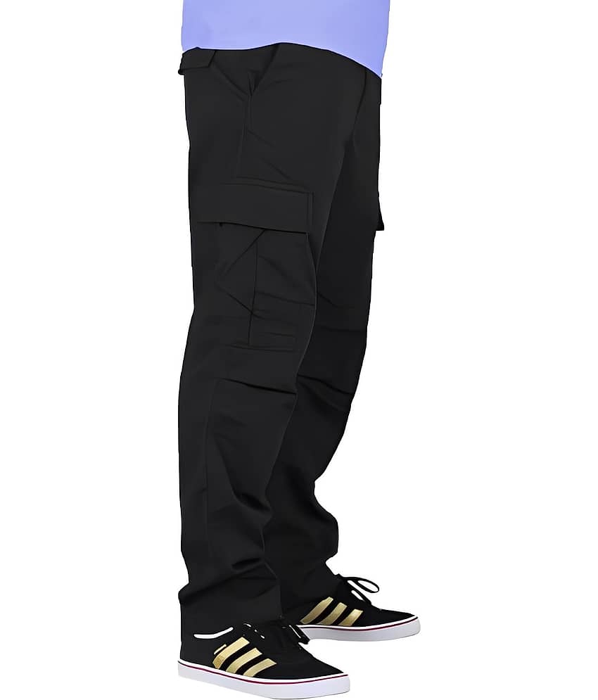 Reoutlook Relax Flat Men's Cargos - Black ( Pack of 1 ) - Trousers | Buy online on ZillyBuy