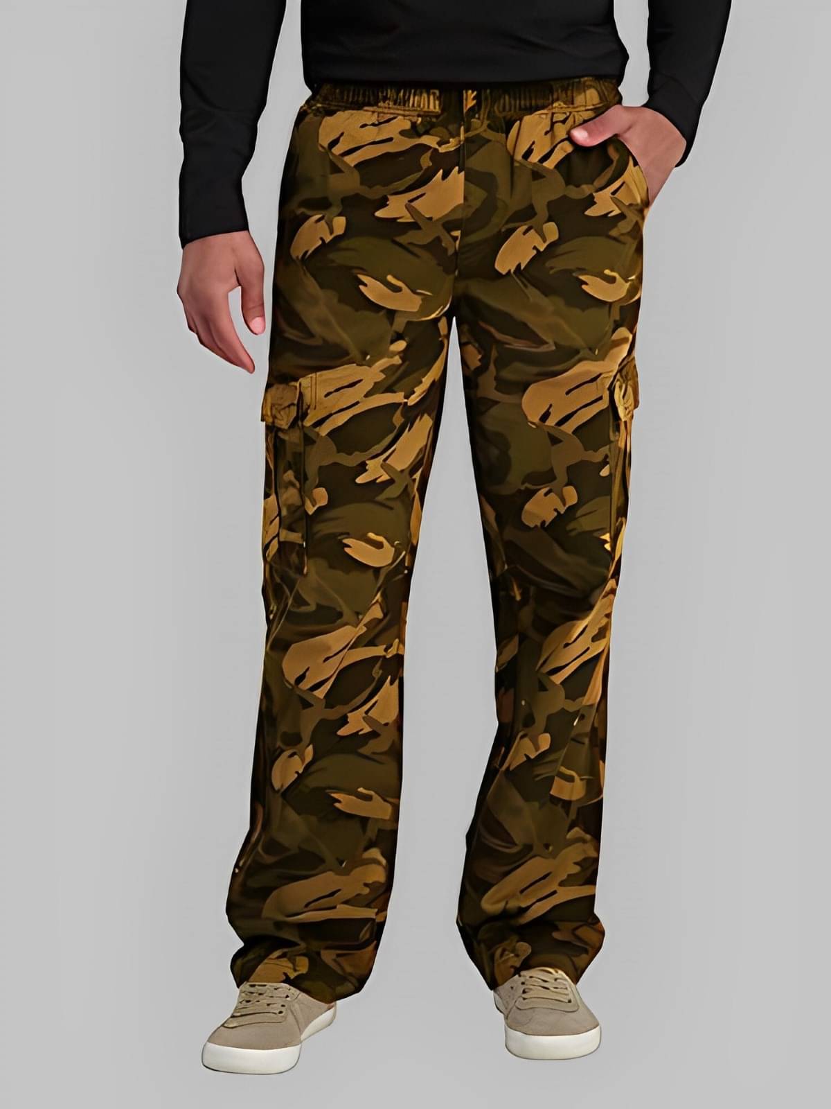     			Reoutlook Relax Flat Men's Cargos - Brown ( Pack of 1 )