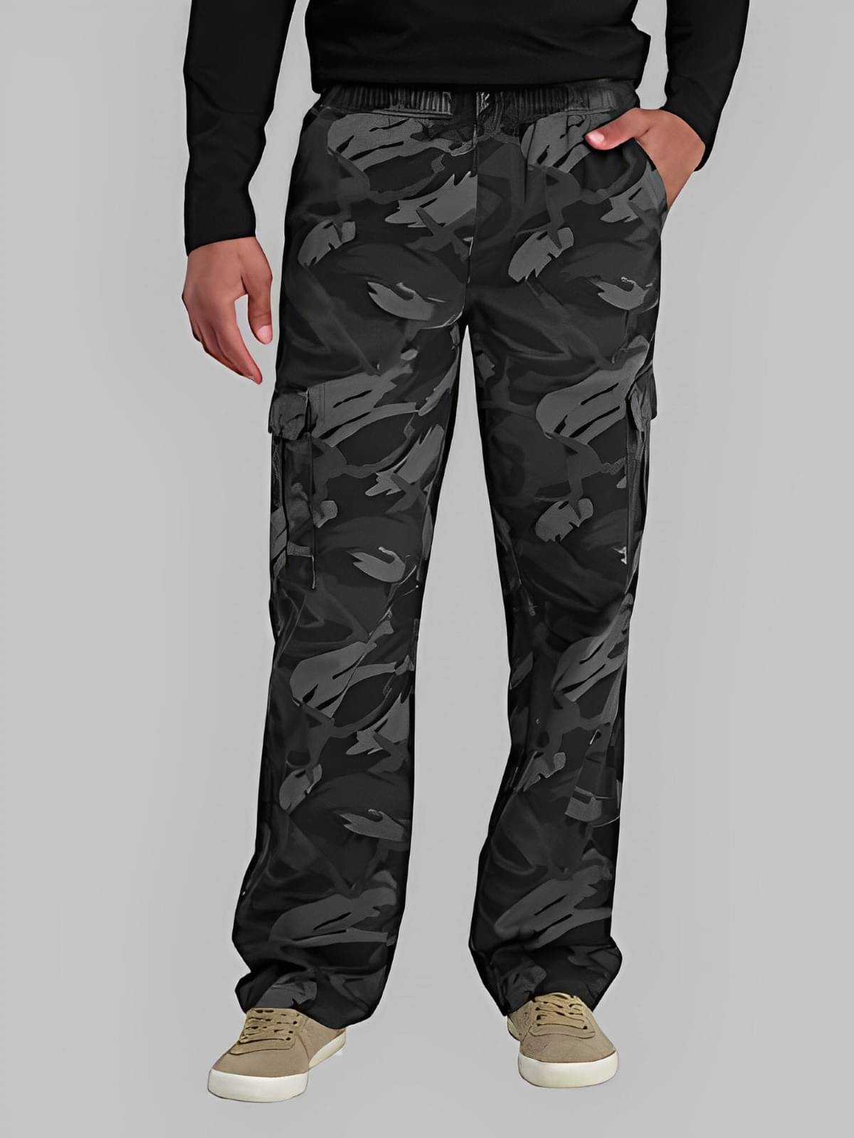     			Reoutlook Relax Flat Men's Cargos - Grey ( Pack of 1 )