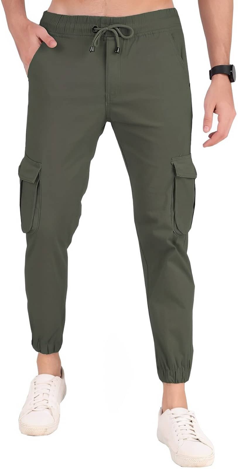 Reoutlook Slim Flat Men's Cargos - Green ( Pack of 1 ) - Trousers | Buy online on ZillyBuy