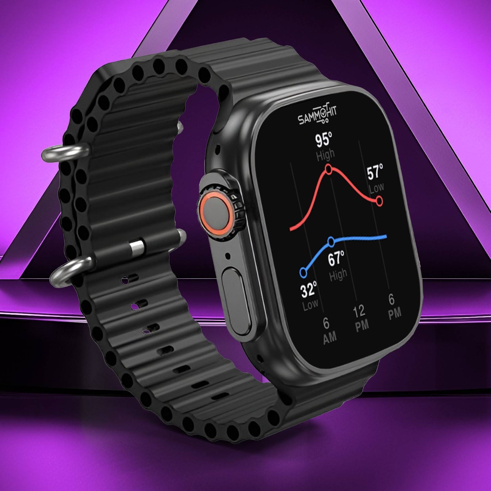 SAMMOHIT AMOLED BT Calling Smart Watch with Rubber Strap Upto 2-3 days Backup ( Black ) SAMMOHIT AMOLED BT Calling Smart Watch with Rubber Strap Upto 2-3 days Backup ( Black )
