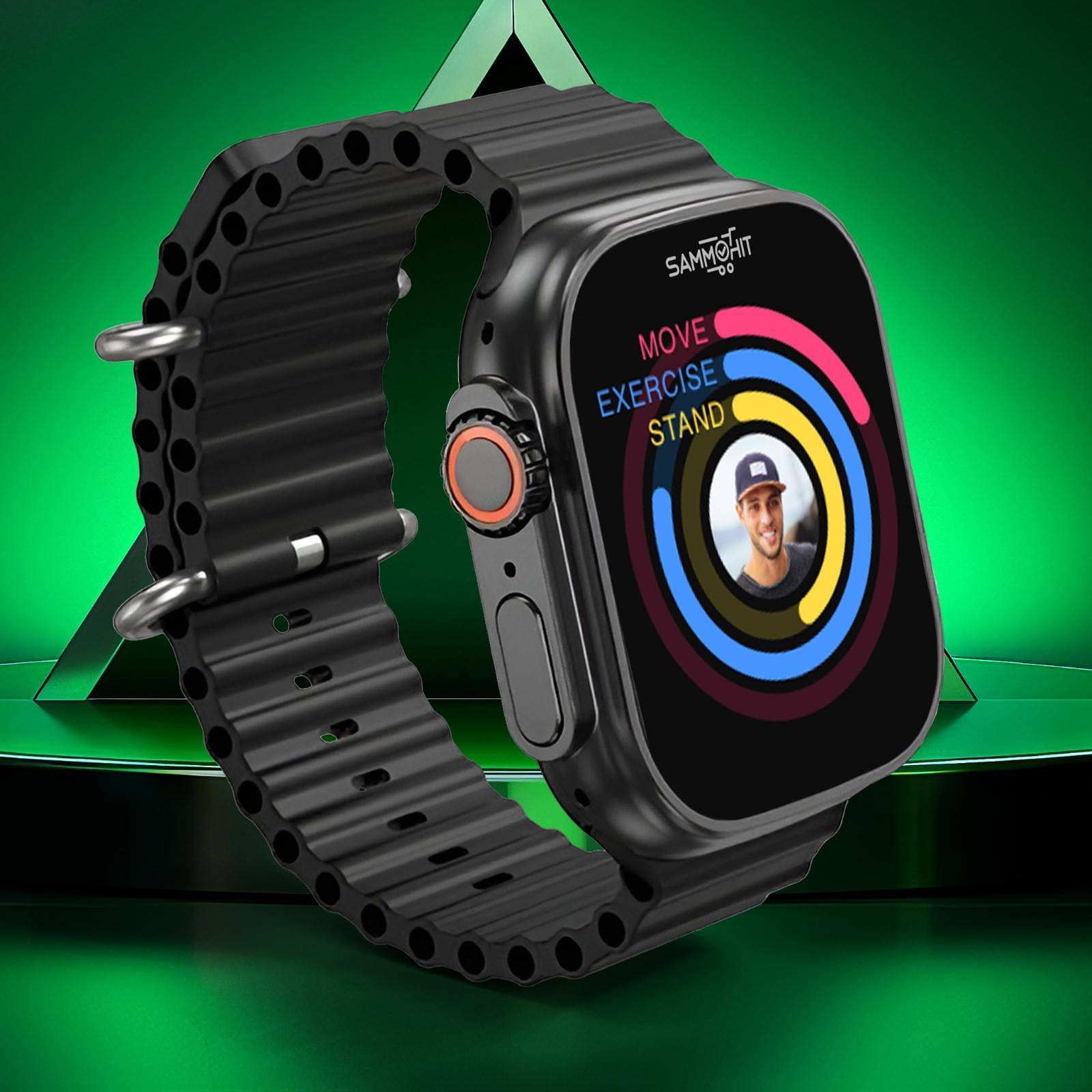 SAMMOHIT AMOLED BT Calling Smart Watch with Rubber Strap Upto 2-3 days Backup ( Black ) SAMMOHIT AMOLED BT Calling Smart Watch with Rubber Strap Upto 2-3 days Backup ( Black )