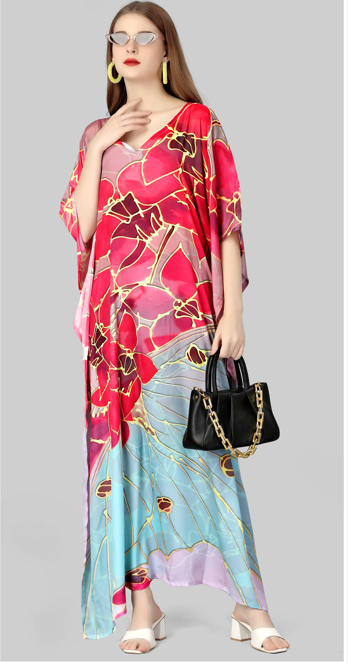 SILK SUTRA Women's Rayon Kaftan ( Multi Color ) SILK SUTRA Women's Rayon Kaftan ( Multi Color )