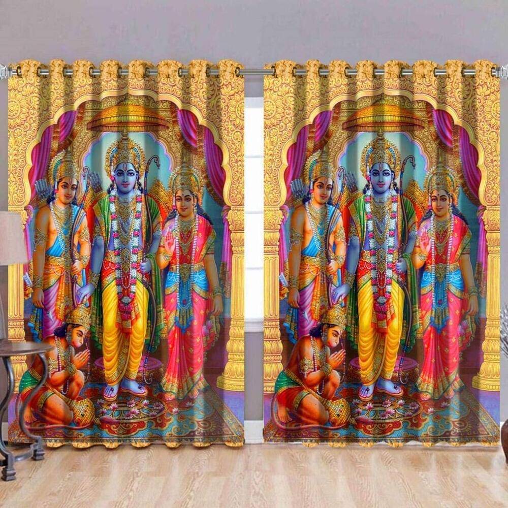     			Sai Arpan Abstract Blackout Eyelet Curtain 7 ft ( Pack of 1 ) - Multi Color