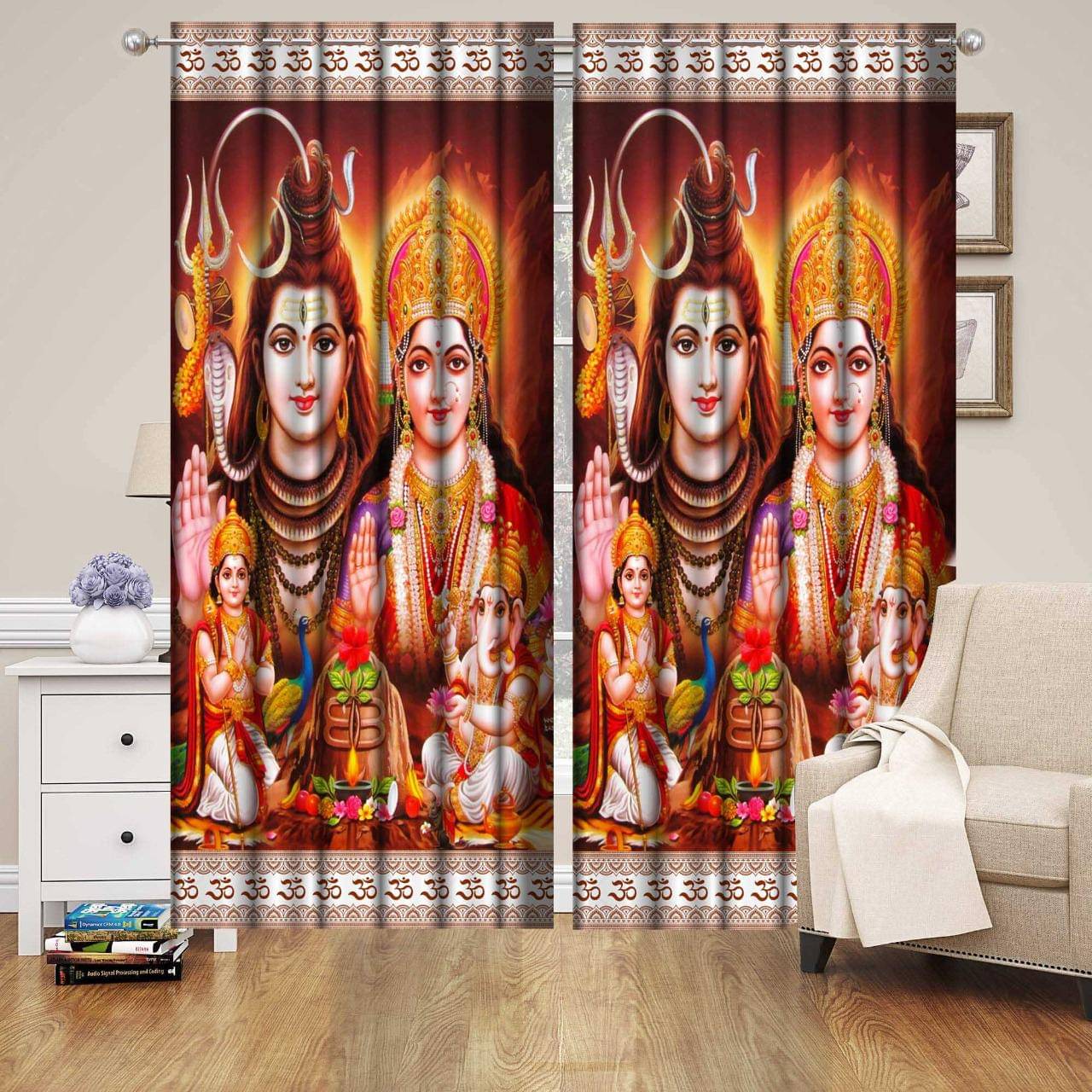 Sai Arpan Abstract Blackout Eyelet Curtain 7 ft ( Pack of 1 ) - Multi Color Sai Arpan Abstract Blackout Eyelet Curtain 7 ft ( Pack of 1 ) - Multi Color