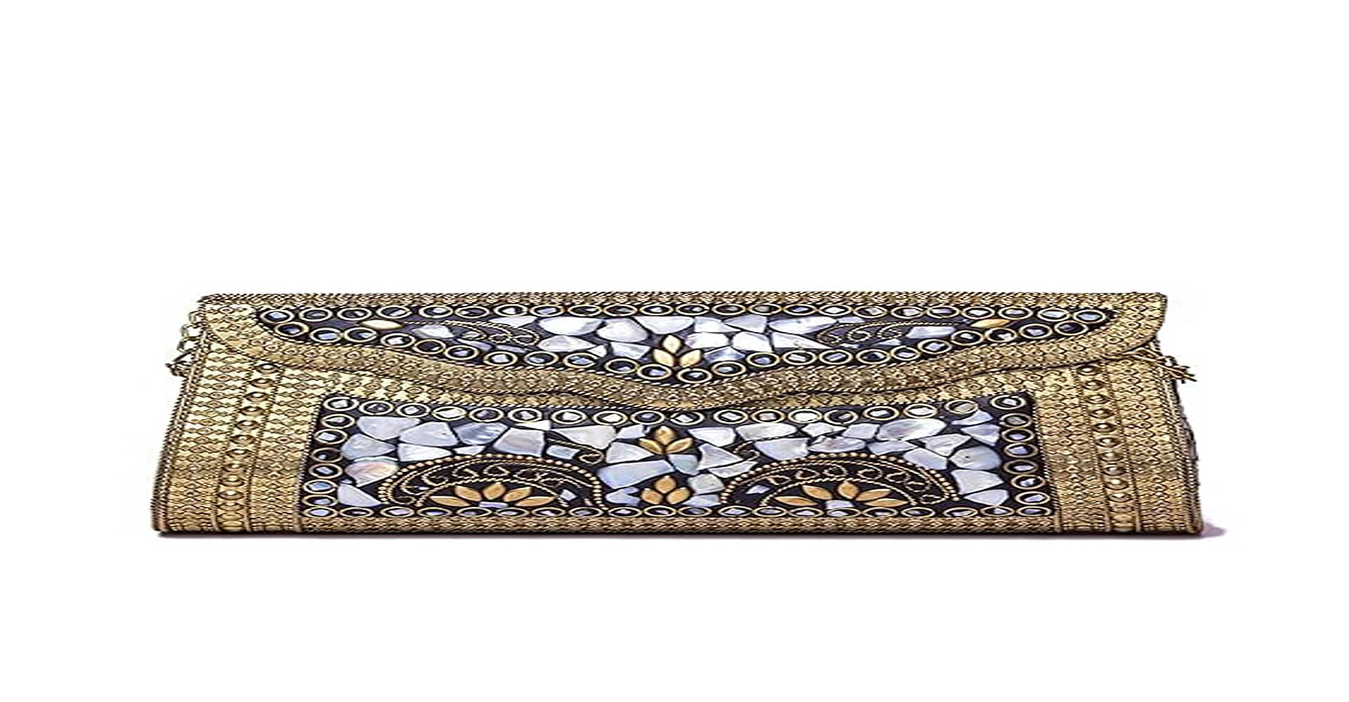     			Shakuntla Vintage Gold Metal Crossbody