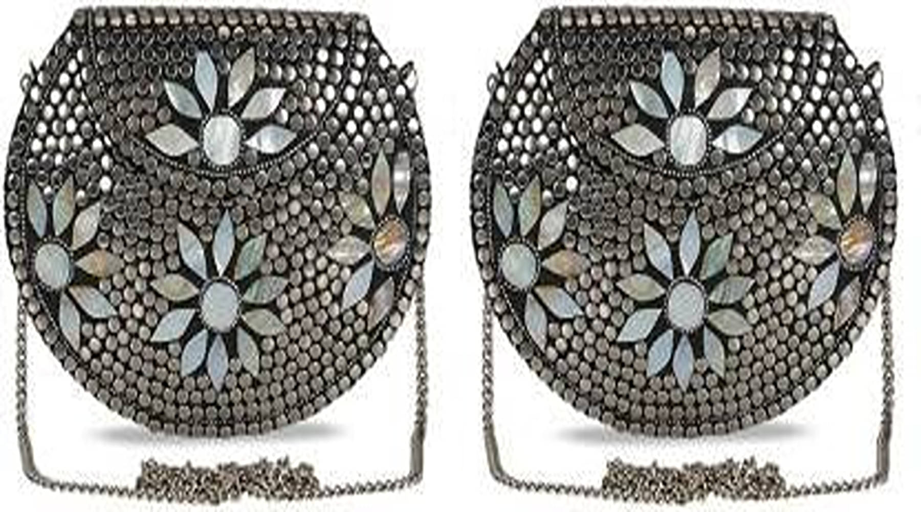     			Shakuntla Vintage Silver Metal Crossbody