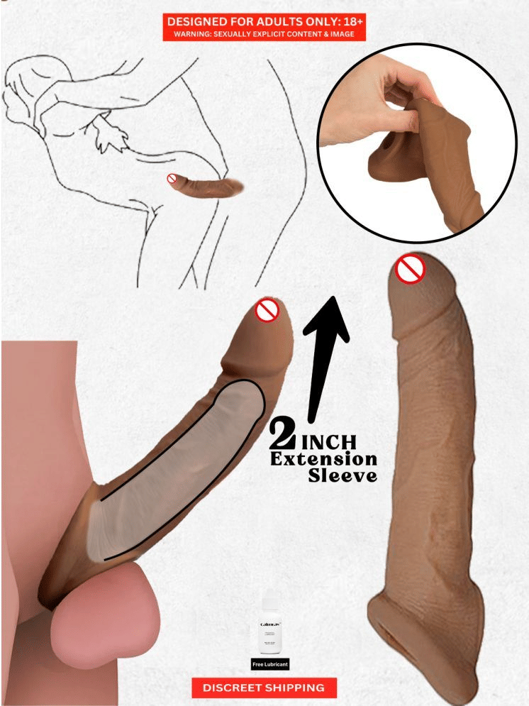 Buy Size Extension Penis Cover- Small Penis Sleeve for Extra Length & Thick Penis  Sleeve | Reusable Realistic Silicone Condom For Men with Free Lubricant -  Price 2699 | Best Deals Online at Snapdeal