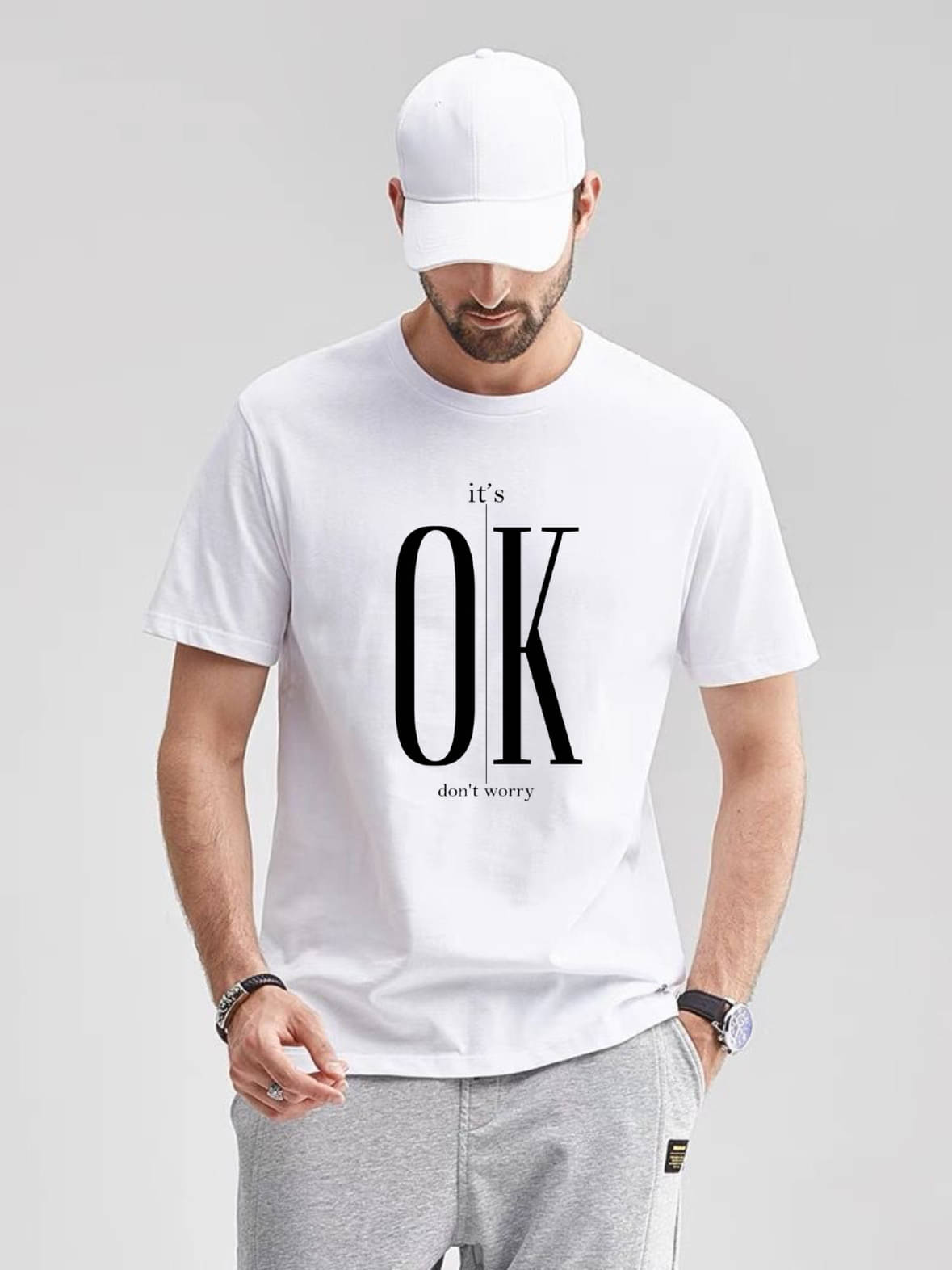     			Stop & Shop Polyester Regular Fit Printed Half Sleeves Men's Round T-Shirt - White ( Pack of 1 )