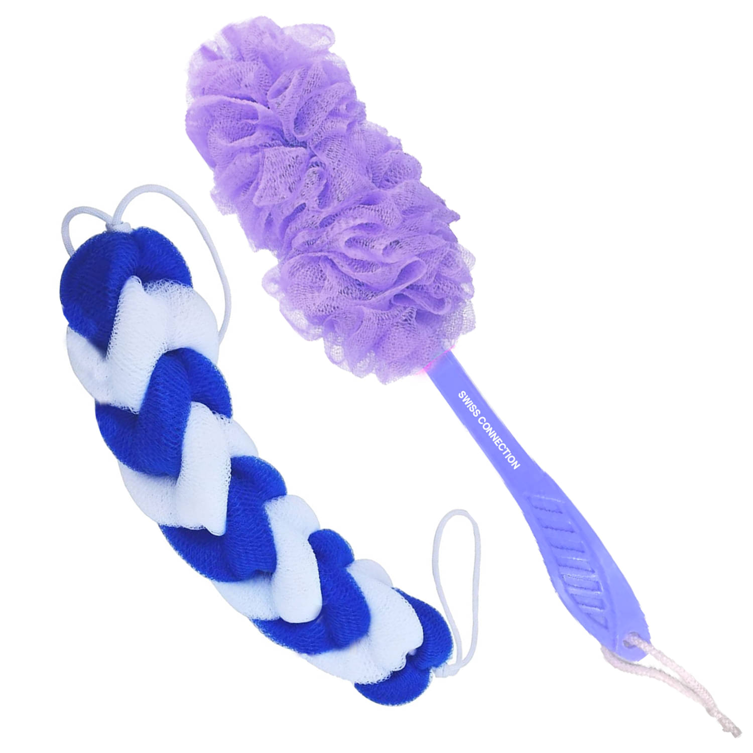     			Swiss Connection Long Handle Loofah Assorted Pack of 2