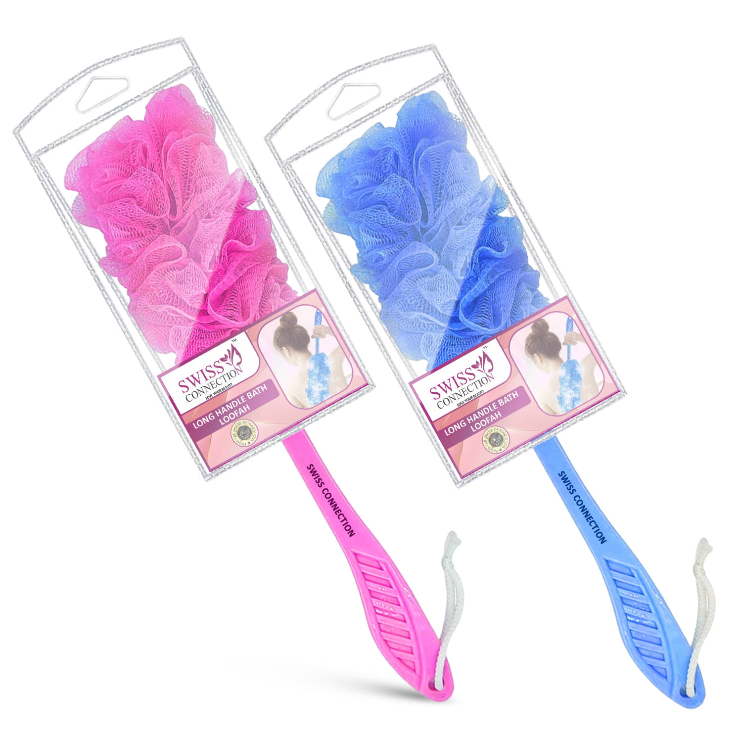     			Swiss Connection Loofah Back Scrubber Assorted Pack of 2