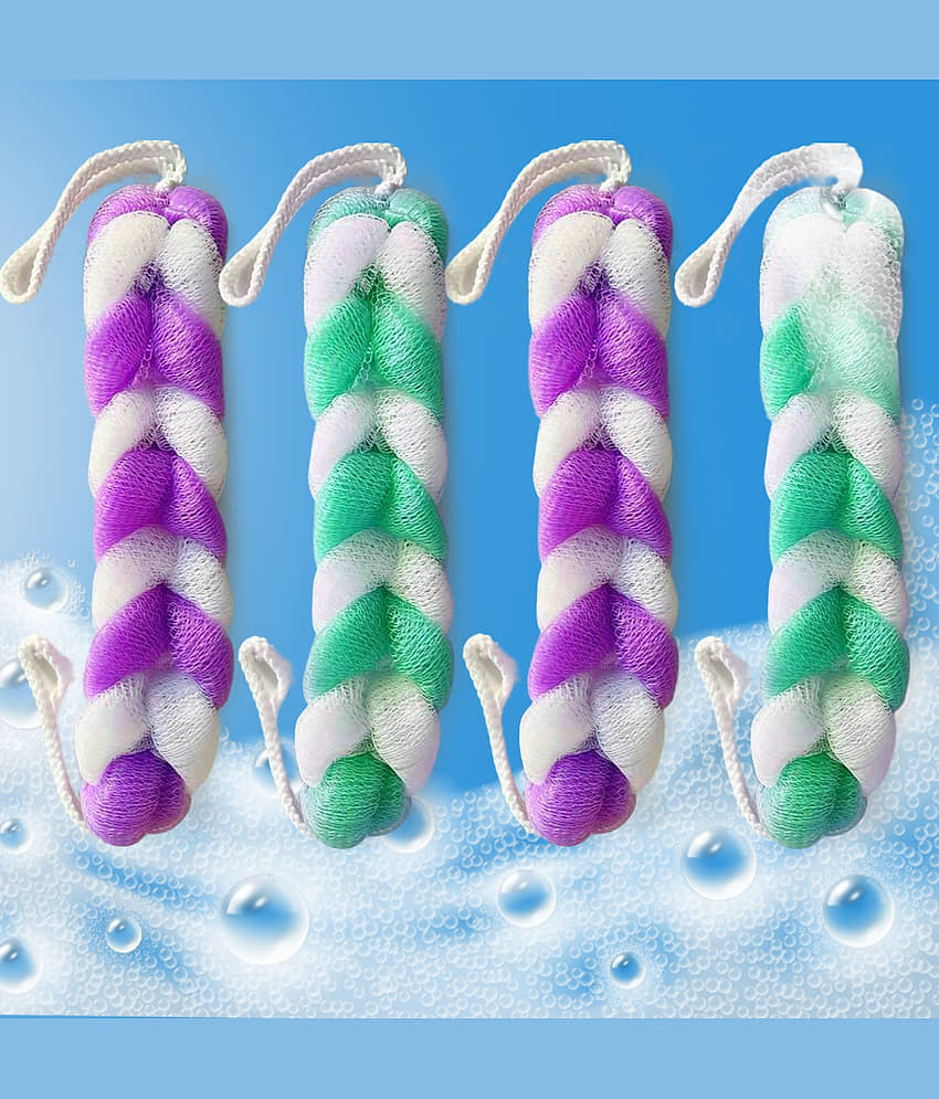 Swiss Connection Soft Exfoliating High-Quality Affordable Loofah Back Scrubber Assorted Pack of 4 - Body Care - Loofah and Other Tools | Buy online on ZillyBuy