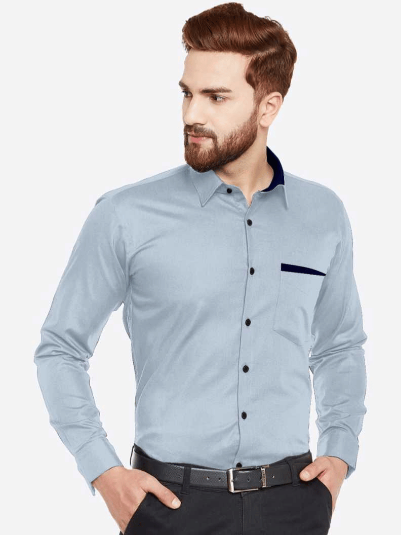     			VERTUSY Cotton Blend Regular Fit Solids Full Sleeves Men's Casual Shirt - Light Blue ( Pack of 1 )