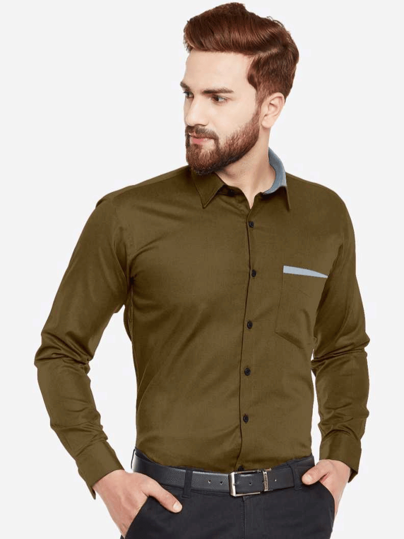     			VERTUSY Cotton Blend Regular Fit Solids Full Sleeves Men's Casual Shirt - Brown ( Pack of 1 )