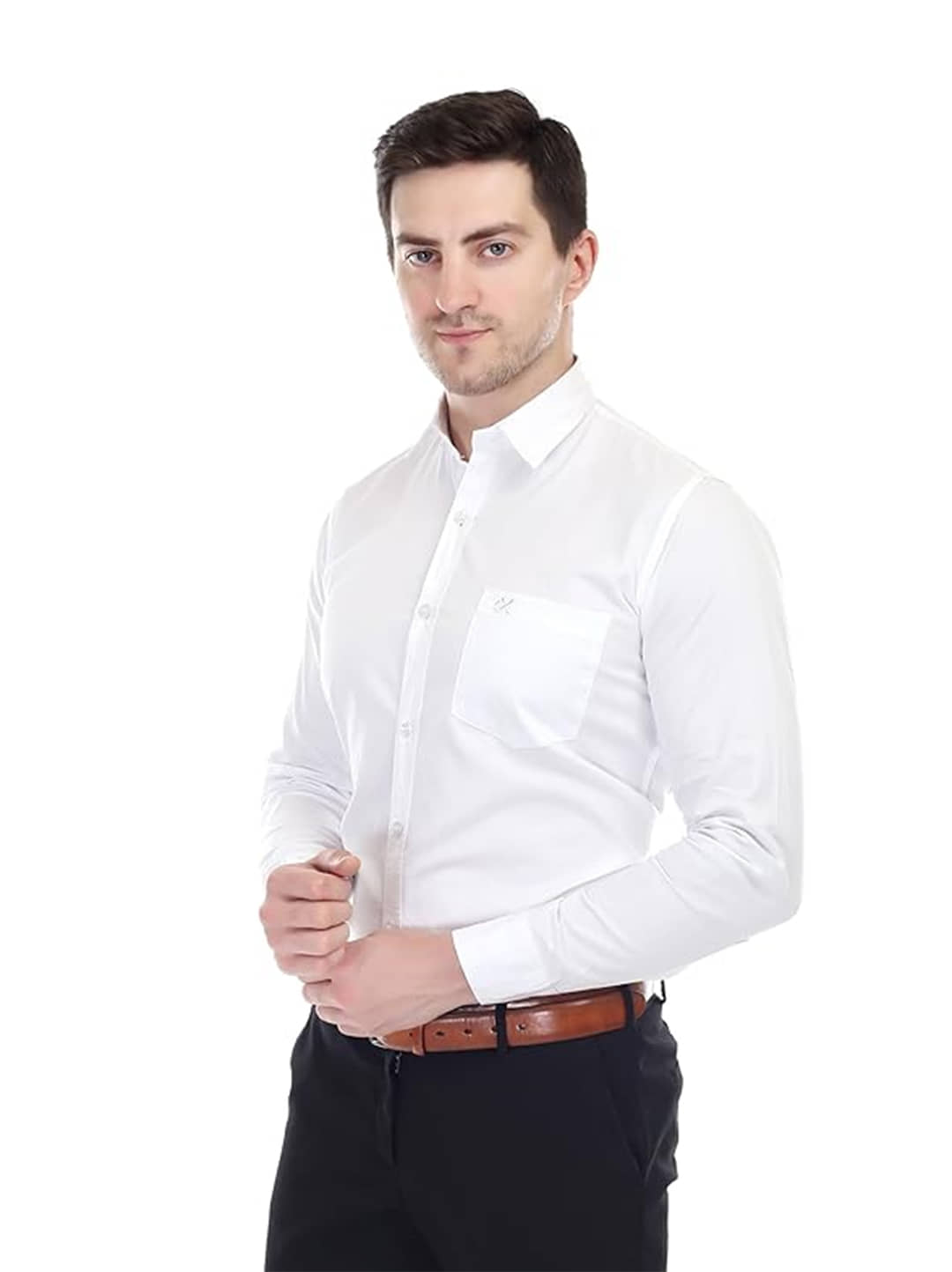 XJARVIS Cotton Blend Slim Fit Full Sleeves Men's Formal Shirt - Yellow ( Pack of 1 )