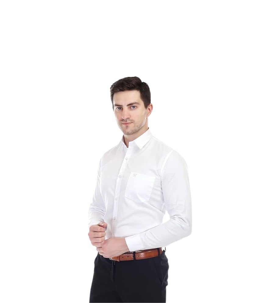 XJARVIS Cotton Slim Fit Full Sleeves Men's Formal Shirt - White ( Pack of 1 )