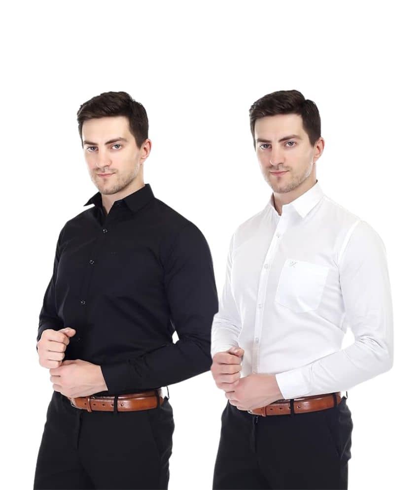 XJARVIS Cotton Slim Fit Full Sleeves Men's Formal Shirt - Multicolor ( Pack of 2 )