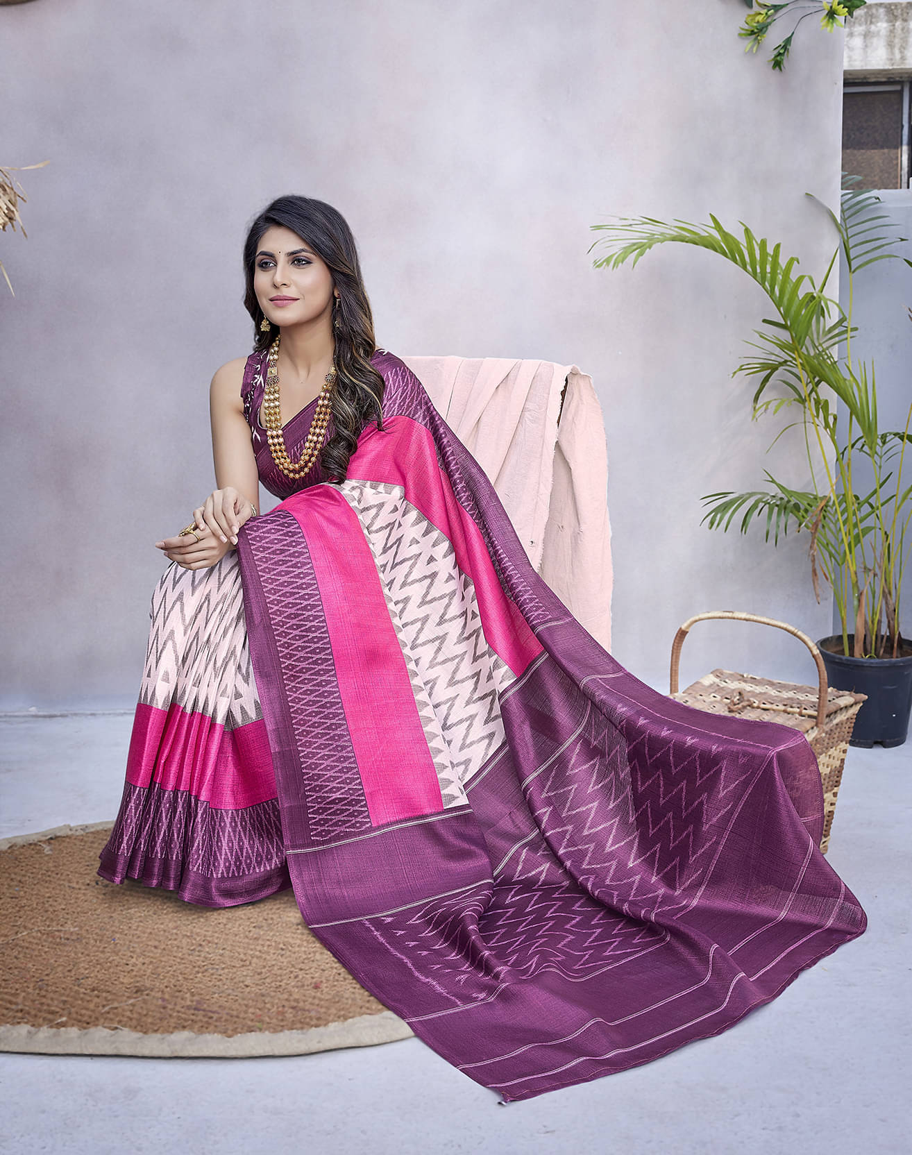 Yashika Art Silk Printed Saree With Unstitched Blouse Piece ( Purple ) Yashika Art Silk Printed Saree With Unstitched Blouse Piece ( Purple )