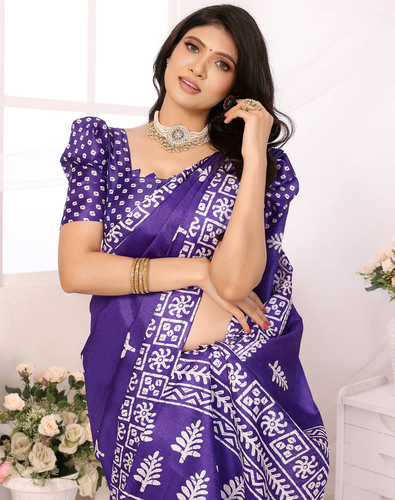 Yashika Art Silk Printed Saree With Unstitched Blouse Piece ( Purple ) Yashika Art Silk Printed Saree With Unstitched Blouse Piece ( Purple )