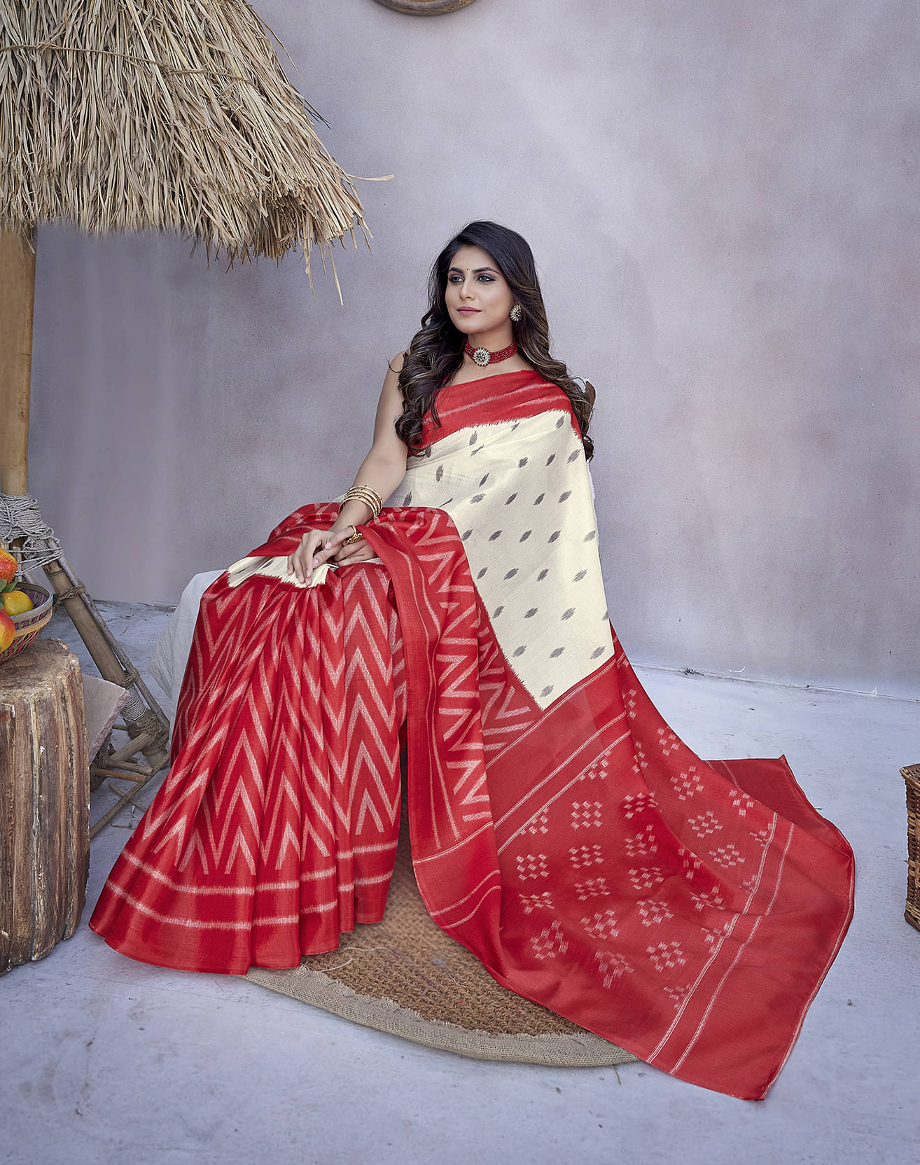 Yashika Art Silk Printed Saree With Unstitched Blouse Piece ( Red ) Yashika Art Silk Printed Saree With Unstitched Blouse Piece ( Red )